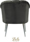 Bella Home Mila - Fauteuil - Velvet - Schelp - Grijs met zilveren poten