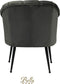 Bella Home Mila - Fauteuil - Velvet - Schelp - Grijs met zwarte poten