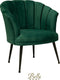 Bella Home Mila - Fauteuil - Velvet - Schelp - Groen met zwarte poten