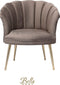 Bella Home Mila - Fauteuil - Velvet - Schelp - Mokka met gouden poten