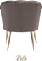 Bella Home Mila - Fauteuil - Velvet - Schelp - Mokka met gouden poten