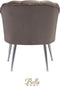 Bella Home Mila - Fauteuil - Velvet - Schelp - Mokka met zilveren poten