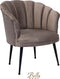 Bella Home Mila - Fauteuil - Velvet - Schelp - Mokka met zwarte poten