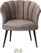 Bella Home Mila - Fauteuil - Velvet - Schelp - Mokka met zwarte poten