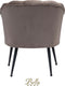 Bella Home Mila - Fauteuil - Velvet - Schelp - Mokka met zwarte poten