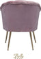Bella Home Mila - Fauteuil - Velvet - Schelp - Roze met gouden poten