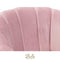 Bella Home Mila - Fauteuil - Velvet - Schelp - Roze met zilveren poten