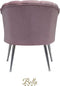 Bella Home Mila - Fauteuil - Velvet - Schelp - Roze met zilveren poten