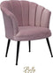 Bella Home Mila - Fauteuil - Velvet - Schelp - Roze met zwarte poten