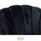 Bella Home Mila - Fauteuil - Velvet - Schelp - Zwart met gouden poten