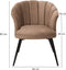 Bella Home Tina - Eetkamerstoel - Velvet - Schelp - Mokka met zwarte poten