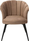 Bella Home Tina - Eetkamerstoel - Velvet - Schelp - Mokka met zwarte poten