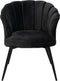 Bella Home Tina - Eetkamerstoel - Velvet - Schelp - Zwart met zwarte poten