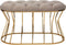 Bella Home Ziyan - Hocker - Velvet - Fluweel - Creme - Gouden onderstel - Voetenbankje - 90 x 50