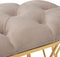 Bella Home Ziyan - Hocker - Velvet - Fluweel - Creme - Gouden onderstel - Voetenbankje - 90 x 50