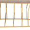 Bella Home Ziyan - Hocker - Velvet - Fluweel - Creme - Gouden onderstel - Voetenbankje - 90 x 50