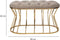 Bella Home Ziyan - Hocker - Velvet - Fluweel - Creme - Gouden onderstel - Voetenbankje - 90 x 50