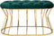 Bella Home Ziyan - Hocker - Velvet - Fluweel - Groen - Gouden onderstel - Voetenbankje - 90 x 50