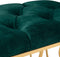 Bella Home Ziyan - Hocker - Velvet - Fluweel - Groen - Gouden onderstel - Voetenbankje - 90 x 50