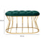 Bella Home Ziyan - Hocker - Velvet - Fluweel - Groen - Gouden onderstel - Voetenbankje - 90 x 50