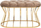 Bella Home Ziyan - Hocker - Velvet - Fluweel - Mokka - Gouden onderstel - Voetenbankje - 90 x 50