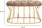 Bella Home Ziyan - Hocker - Velvet - Fluweel - Mokka - Gouden onderstel - Voetenbankje - 90 x 50