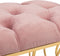 Bella Home Ziyan - Hocker - Velvet - Fluweel - Roze - Gouden onderstel - Voetenbankje - 90 x 50