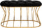 Bella Home Ziyan - Hocker - Velvet - Fluweel - Zwart - Gouden onderstel - Voetenbankje - 90 x 50