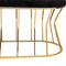 Bella Home Ziyan - Hocker - Velvet - Fluweel - Zwart - Gouden onderstel - Voetenbankje - 90 x 50