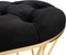 Bella Home Ziyan - Hocker - Velvet - Fluweel - Zwart - Gouden onderstel - Voetenbankje - 90 x 50