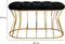 Bella Home Ziyan - Hocker - Velvet - Fluweel - Zwart - Gouden onderstel - Voetenbankje - 90 x 50