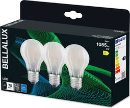 BELLALUX LED-lamp, E27-basis matglas ,Warm wit (27-K), 1521 Lumen, substituut voor 1-W-verlichtingsmiddel niet-dimbaar, 3-Pak