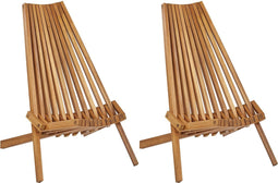 BELLANO - Tuinstoel set van 2 - Lichthout - Acaciahout