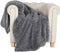 Bellatio Decorations Vachtdeken Fleece bankdeken of plaid - donkergrijs - polyester - 130 x 170 cm - Fluffy stof - Harige vezels
