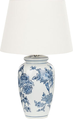 BELUSO - Tafellamp - Wit/Blauw - Porselein