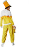 dressforfun - dameskostuum Bier joggingpak - jack en broek met Bier-print - kleur geel/wit - maat L