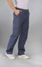 BEN BRIX Herenbroek met elastisch koord blauw/grijs maat 25 (kort)