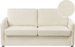 BENNAS - Slaapbank - Lichtbeige - Bouclé