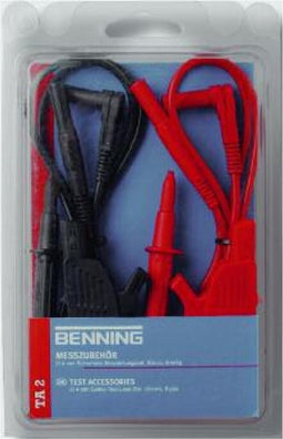 Benning TA 2 Veiligheidsmeetsnoerenset Banaanstekker 4 mm Banaanstekker 4 mm 1.00 m Rood, Zwart 1 set(s)