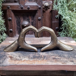 Benoa Birmingham Antique Brass Heart Sculpture 32 cm