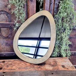 Benoa Small Brass Egg-shaped Mirror
