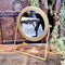 Benoa Style Brass Round Mirror on Standard