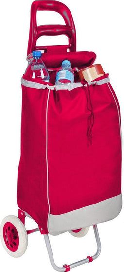 Benson Boodschappentrolley - Waterdicht - Opvouwbaar - 40L - Rood - 96x34x21 cm