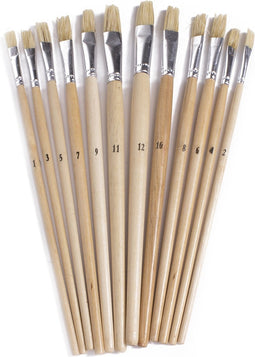 Benson Penseelset - Penselen - Kwasten Plat - 12 delig