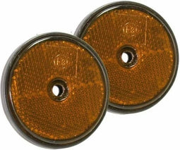 Benson Ronde reflector - 85 mm - oranje - 2 stuks - E-keur - schroefbevestiging