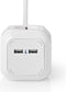 Benson Stekkerdoos - 1.5 meter - met Randaarde Stekker - 16A - 230 V - 2 USB Aansluitingen - Wit
