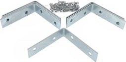 Benson Stoelhoek - IJzer - Verzinkt - Inclusief Schroeven - 60 x 60 x 16 mm - 8 stuks