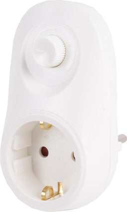 Benson Stopcontact met dimmer - randaarde - wit - kinderbeveiliging