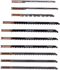 Benson Universele decoupeerzaagbladen - U-schacht - Hout, metaal en PVC - 10-delig - Inclusief opbergdoos