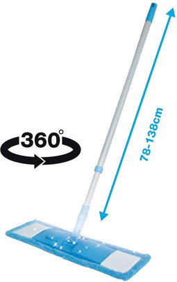 Benson Vloerwisser microvezel - met steel - verstelbaar - vloertrekker - blauw - schoonmaken - dweilen